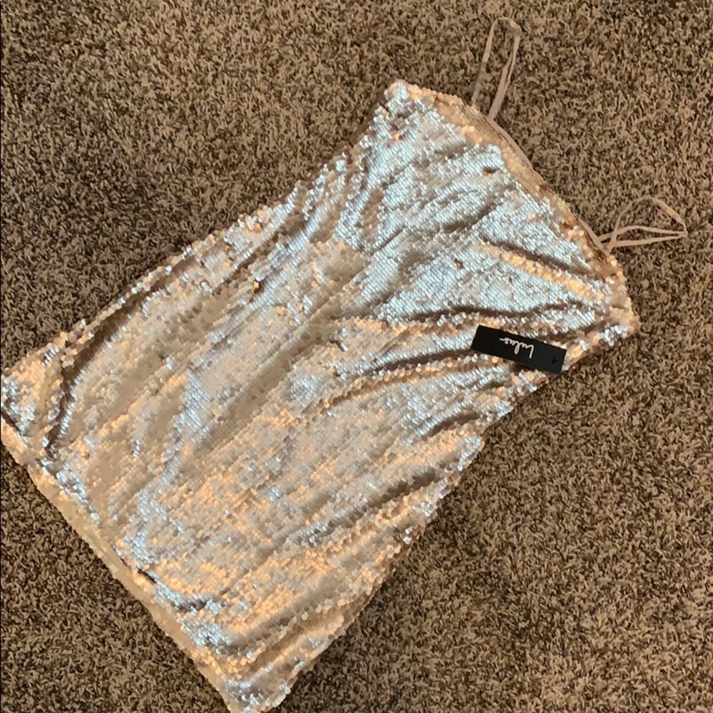Rose gold sequin dress